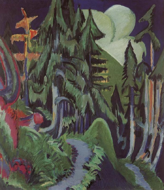 Ernst Ludwig Kirchner Mountain forest Spain oil painting art